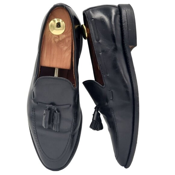 Allen Edmonds Grayson Dress Shoes Mens 10D Black Leather Classic Tassel Loafers - Picture 10 of 15